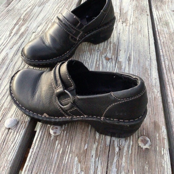 Cabelas Sandhills Collection Womens 11 Med Clogs Nurse Shoes Leather Black Wedge - Picture 1 of 8
